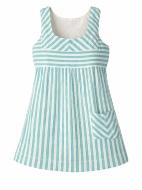 Anthropologie Aqua and White Striped Tank
